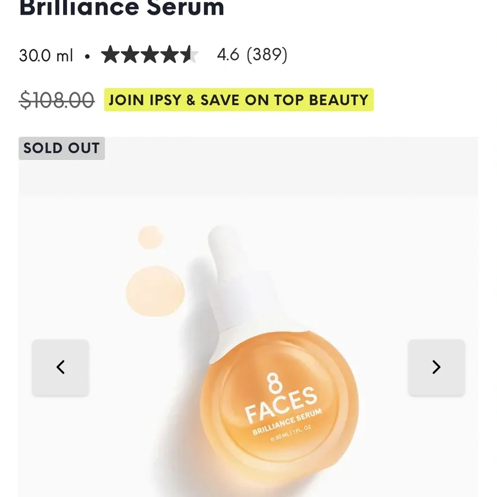 $108 serum, half off! New in box. Box got lil’ wet.